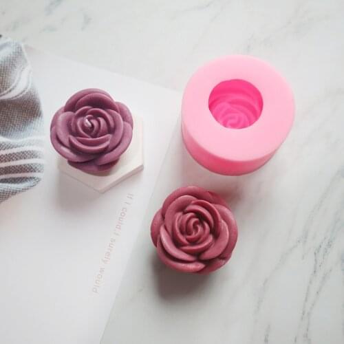 Rose flower silicone candle mold gypsum plaster silicone mold concrete flower rose mold