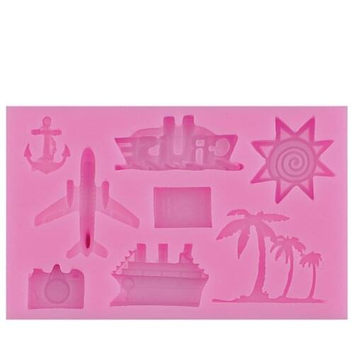 DIY Chocolates Silicone Baking Molds Beach Coconut Tree Cakes Decoration Tools Fondant Candy Molding Kitchen Tools Accessories