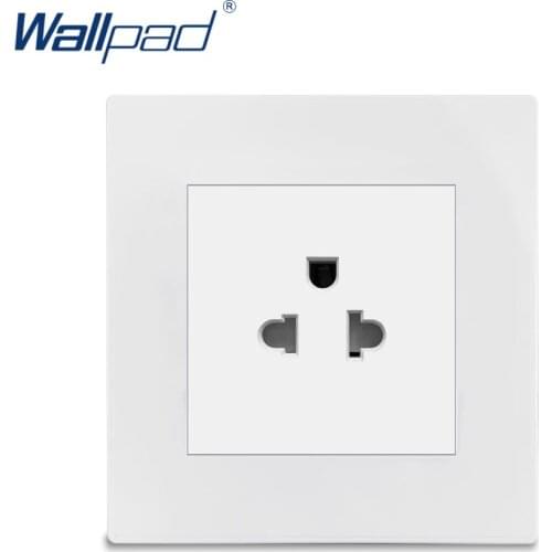 US 3 Pin Socket Wallpad Luxury White Wall Power Electrical Outlet Sockets PC Panel 16A