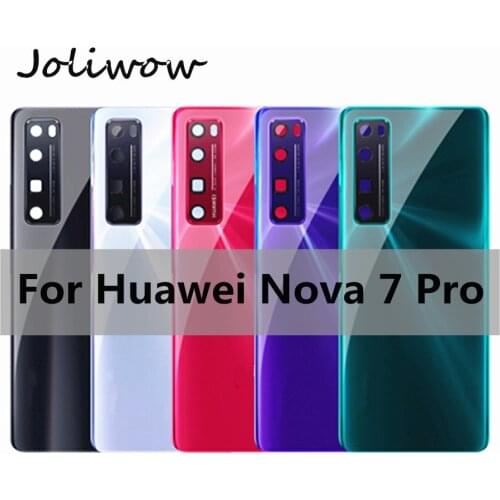 6.57“ For Huawei Nova 7 Pro Battery Cover Glass Back Housing Door For Huawei nova7pro nova 7pro Back Battery Cover + Camera Lens
