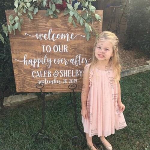 Wedding Decal Welcome to our Happily Vinyl Decal for Wedding Sign Rustic Wedding Decor DIY Lettering for Sign Personalized