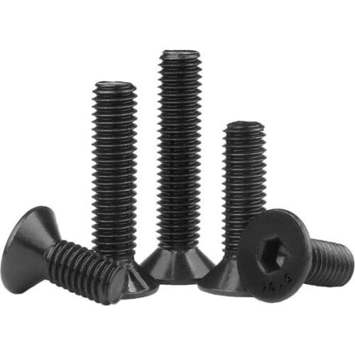 Hexagon Socket Flat Countersunk Head Screw M2 M2.5 M3 M4 M5 M6 M8 M10 size Carbon Steel Hex Socket Bolts Machine Screw DIN7991