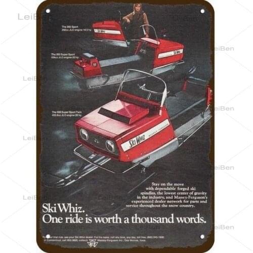 Vintage Metal Tin Sign 1969 Massey Ferguson Ski Whiz Machine Metal Plaque Art Poster Decorative Bar Club Wall Sticker 20X30Cm