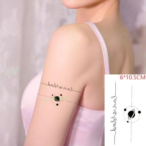 Waterproof Temporary Tattoo Sticker Line Planet Circle Dot Moon Flash Tatoo Fake Tatto Hand Arm Neck Body Body Art for Woman Men