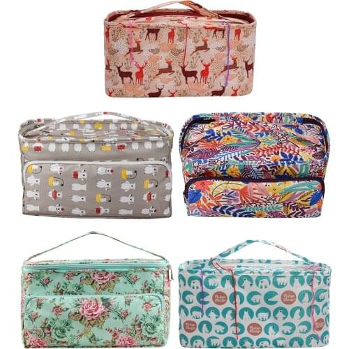 600D Oxford Cloth Knitting Bag Organizer Yarn Storage Case For Crocheting Hook Knitting Needles Wool Storage Tote Bag For Women