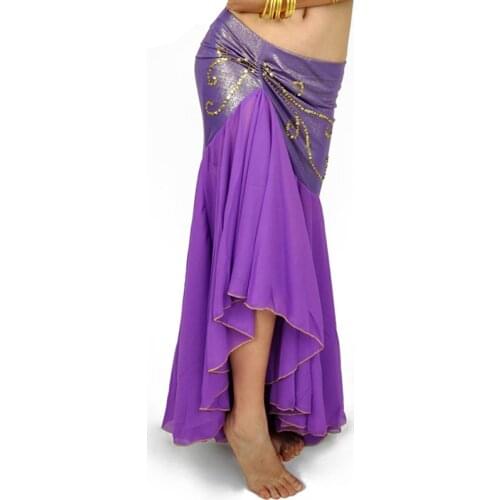 2018 New Belly Dancing Clothes Professional Long Fish Tail Skirts Side Split Women Wrapped Black Belly Dance Skirt