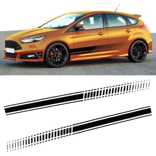 1 Pair Black Universal Sport Racing Shadow Graphic SUV Off-Road Car Body Door Side Decal Stickers Stripes PVC Vinyl