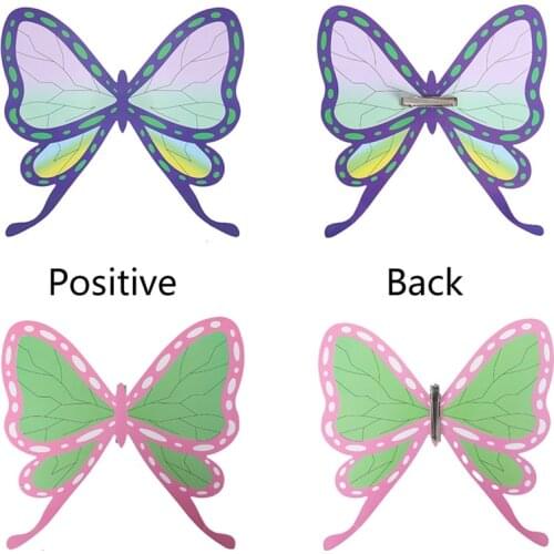 1pcs Demon Slayer Cosplay Kimetsu no Yaiba Tsuyuri Kanawo Kochou Shinobu Headwear Butterfly Hairpin Hair Clip Costume Headwear