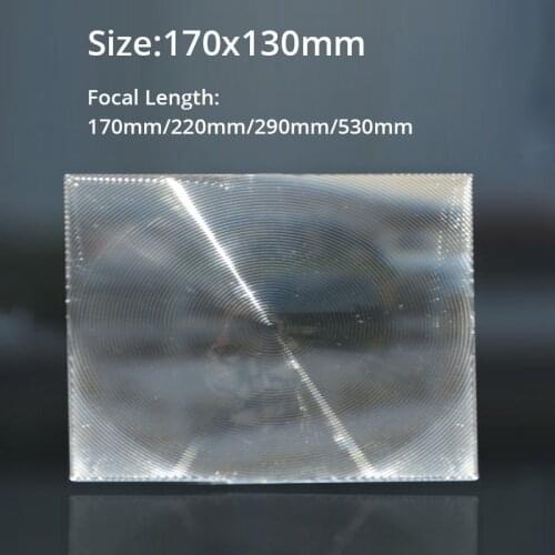 170x130mm Optical Plastic LED Solar Fresnel Lens Focal Length 170 220 290mm DIY Illuminated Projector Plane Magnifier 1PC