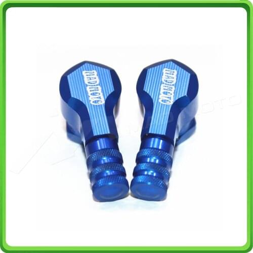 2PCS Racing Motorcycle CNC Aluminum Wheels Valve Stems Caps 90 Degrees 11.3mm - Blue