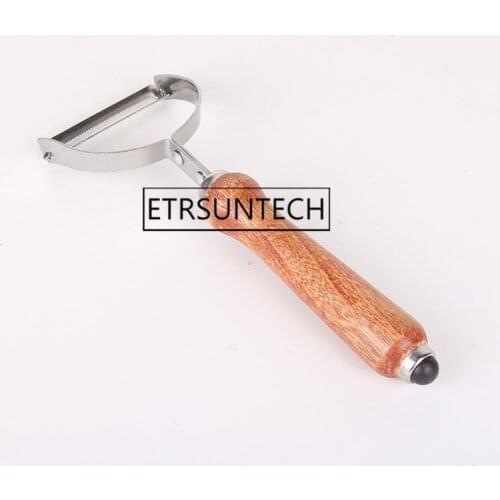 200pcs Wooden Handle Stainless Steel Peeling Knife Apple Peeler Kitchen Fruit Planer Potato Scraping Knife