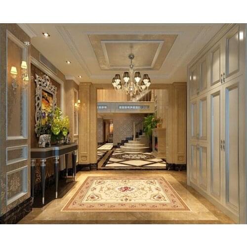 3d floor painting wallpaper Retro European Style Marble Parquet Floor bathroom waterproof wallpaper 3d flooring