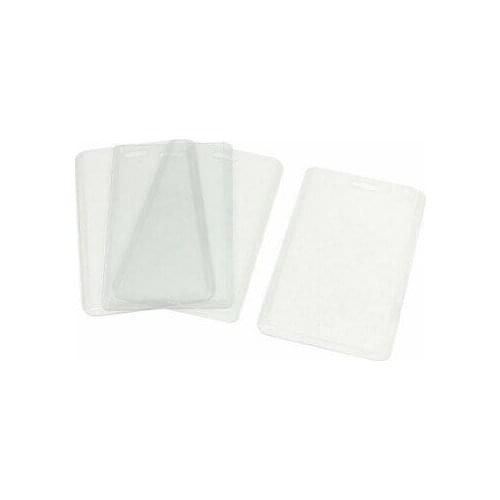 Soft Plastic Working Vertical ID Badge Card Holders Clear 4 Pieces