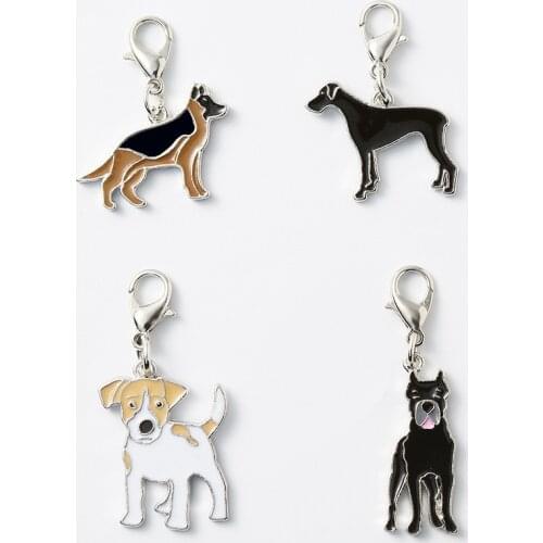 FREE SHIPPING BY DHL 100pcs/lot 2019 New Metal Great Dane Jack Russell German Shepherd Cane Corso Keychains Dog Pendant Keyrings