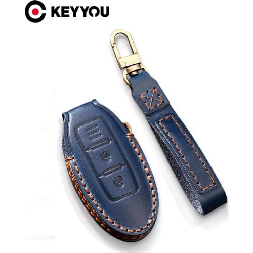 KEYYOU 3 BT For Nissan Infiniti EX35 FX35 FX50 M56 G35 G37 JX35 QX50 QX60 QX80 Keychain Protect Bag Cover Leather Car Key Case