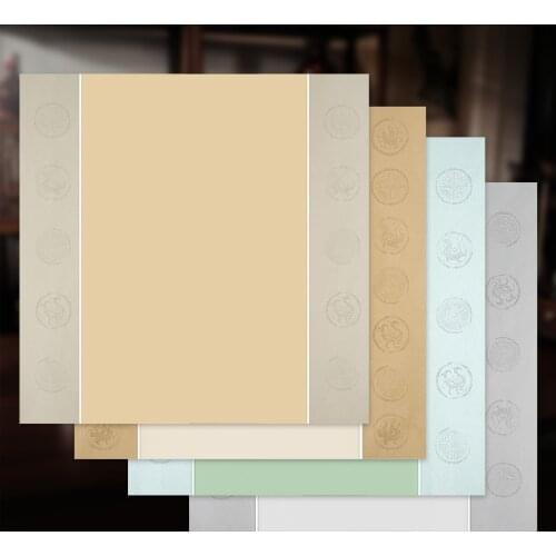 69*69cm 10sheets Chinese Poem Couplets Four Feet Calligraphy Paper Half-ripe Rice Paper Rijstpapier Traditional Batik Xuan Paper