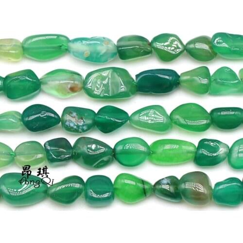 4-7mm Natural Green Agates Chip Beads Irregular Shape Gravel Beads For DIY Necklace Bracelet Fashion Jewelry Making 15'' Strand