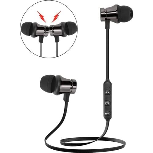 Magnetic Headphone Neckband Headset Sport Earbuds Wireless Bluetooth Earphone with Mic For iPhone Samsung Huawei All Smartphones