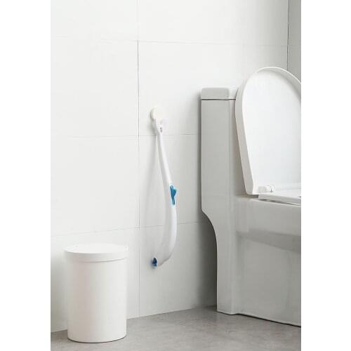 Toilet Cleaning Brush Set with 12PCS Disposable Replacement Head All-round brushing Bathroom Dolphin Cleaning Brushes OK 1105