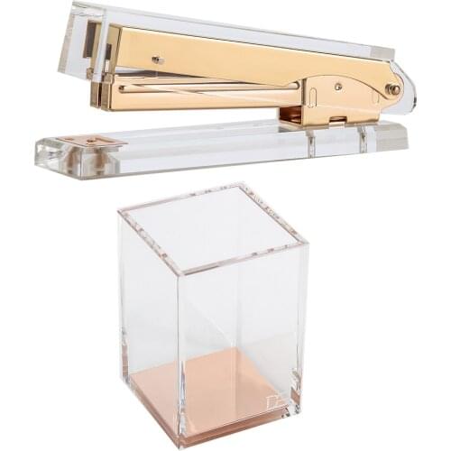 Yellow Gold Acrylic Desk Set Assortment Gold & Acrylic Chic Stapler Desk Kit