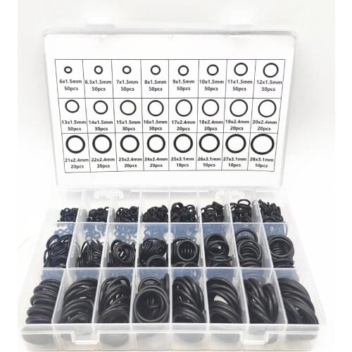 740Pcs Seal O-ring Repair Car Air Conditioning Rubber Sealant Box Set