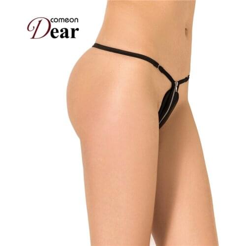 PA5126 Black Zip Front Sexy Women Thongs And G Strings Black Color Good Quality Underwear Women Plus Size Sexy Panties