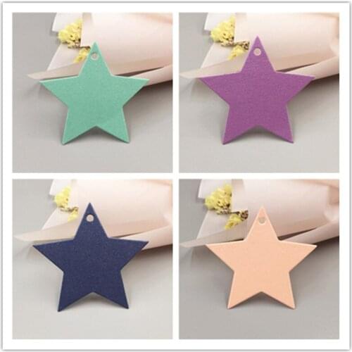 5x5cm 200Pcs/Lot Pentagonal Star-shaped Multiple Colors Hanging Tags Labels Kraft Paper Lovely Stars Packing Cake Cookies Gifts