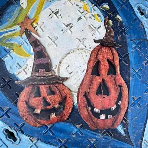 Hanging Ornament Rustic Pumpkin Pattern Acrylic Eye-catching Durable Halloween Door Pendant Horror Decor Haunted House Party