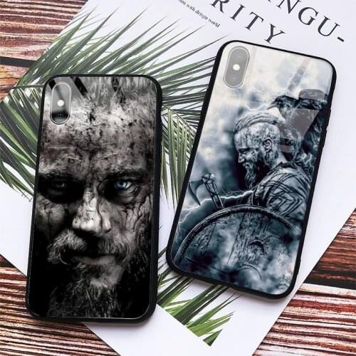 Ragnar Lothbrok Vikings Hot Tv Series Phone Case Tempered glass For iphone 5C 6 6S 7 8 plus X XS XR 11 PRO MAX