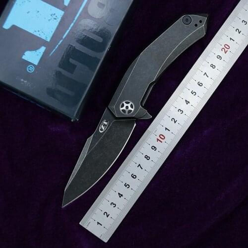 ZT Mark s35vn 0095 folding knife titanium handle ball bearing fins kitchen hunting camping pocket lifesaving EDC tool knife