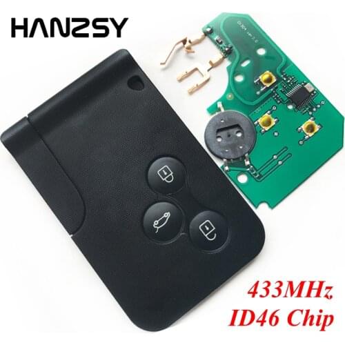 3 Button Smart Key card For renault megane 2 Scenic 2 Grand Scenic 2003 2004 2005 2006 2007 2008 PCF7947 Chip 433mhz Remote Key