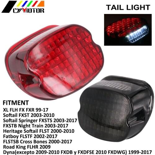 Motorcycle LED Red Smoke LED Laydown Taillight For Harley Dyna XL FLH FX FXR Heritage Softail FLST FXSTS Road King FLSTSB Fatboy