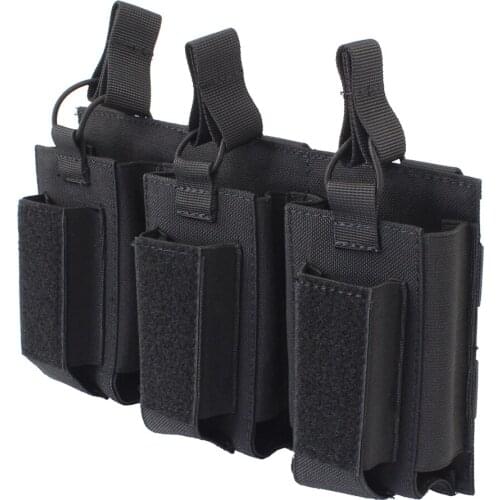 Open Top Triple Mag Pouch for M4 M14 M16 AK AR Elastic Kangaroo Rifle Magazines and Pistol Mag Pouch Tactical Molle Mag Pouch