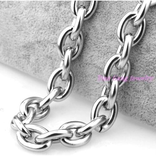 15mm Heavy Cool Stainless Steel Silver Color Polished Jewelry Rolo Link Chain Mens Boys Necklace Or Bracelet Christmas Gift