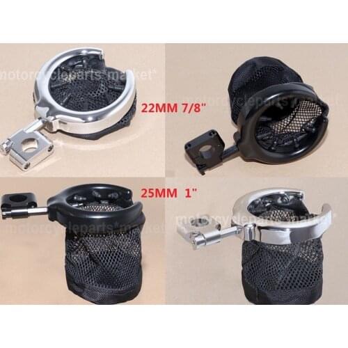 Universal Black/Chrome Motorcycle Handlebar Metal Drink Cup Holder Metal Drink For Harley Dyna Honda Suzuki Yamaka BMW