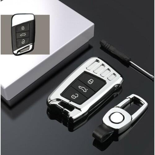 Premium High Quality Metal Car Key Fob Case Cover Holder Shell Keychain Accessories For VW Passat B8 Teramont Atlas Arteon