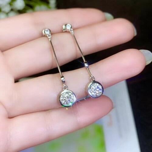 KJJEAXCMY boutique jewelry 925 sterling silver inlaid Mossan diamond gemstone female earrings support detection