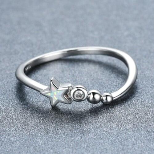 VENTFILLE 925 Sterling Silver Star Ring Ladies Light Luxury Sweet Cold Wind Little Finger Ring Creative New Style