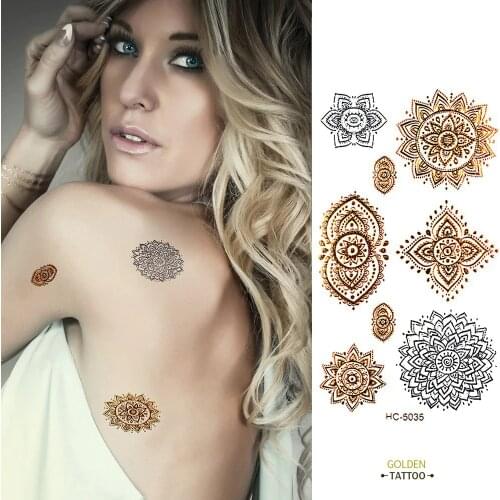 Golden tatto body art metallic temporary tattoo jewelry bracelet flash tattoo gold tatoo VH0235