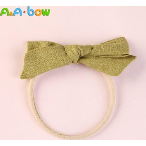 1pcs Baby Nylon Headbands 10*5cm Cotton Bows HeadBand Elastic Bowknot Hairband for Baby Grils Toddler Hair Accessories Headwear