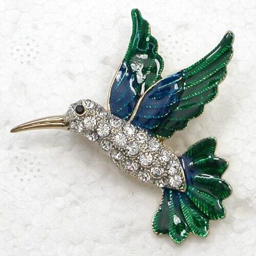 12pcs/lot Wholesale Gift Brooch Crystal Rhinestone Enamel Bird Pin brooches C102107