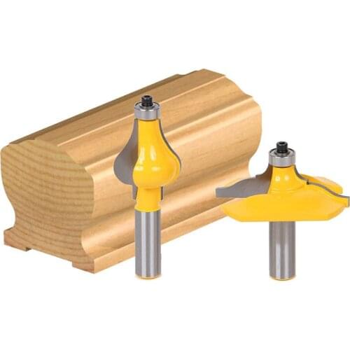 2pcs/set Bit Handrail Router Bit Set - Classical Ogee/Flute -1/2" Shank