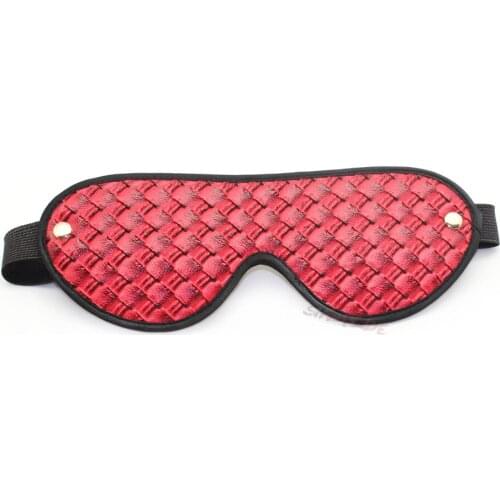 2017 Smspade red PU bondage blindfold sex sleep blindfold funny eye cover blackout eye mask fetish sex toys free shipping