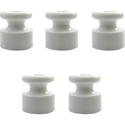 5PCS Porcelain Insulator for Twisted Wire Fixing, Ceramic Insulator For Electrical Fabric Cable Ogernizer
