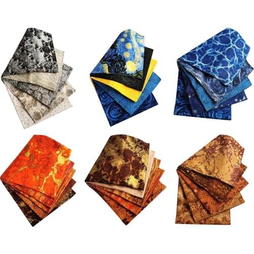 5x Cotton Patchworks Fabrics Sewing Quilting Cloth Patches Set DIY Scrapbooking