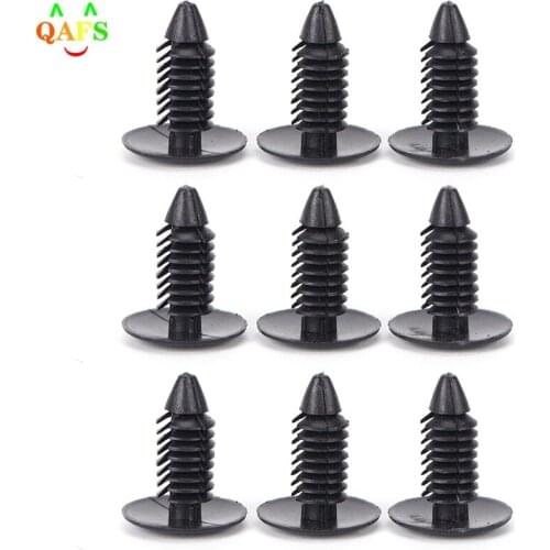 50pcs 8 mm Push Black Plastic Clips Fasteners Durable Auto Car Bumper Fender Retainer