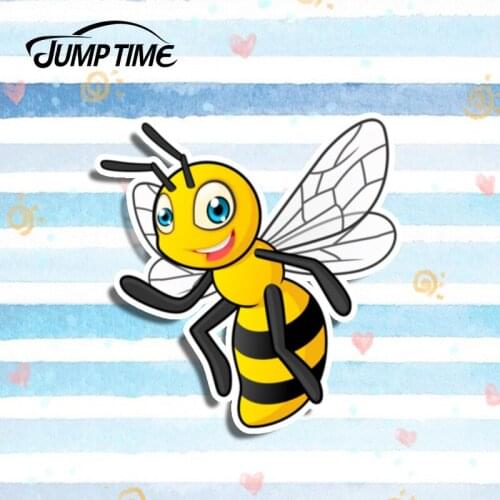 Jump Time 13cm x 12.4cm Bee Car Stickers Decal Creative Modified Stickers Waterproof Car Styling Funny Stickers Decoration
