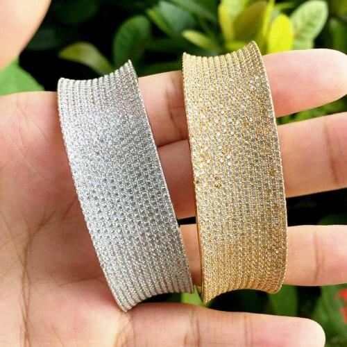 ModemAngel Fashion New Deometric Shape Gold Jewelry Bracelets & Bangles For Women Bride Wedding Jewelry Micro Inlay Cubic Zirco