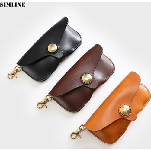 Genuine Leather Glasses Case Box Men Handmade Hard Spectacles Sunglasses Bags Eyeglasses Cases Eyewear Holder Cover Accessories