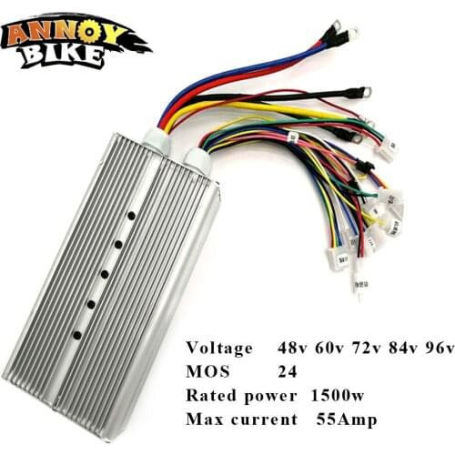 Electric Bicycle Scooter Double Mould design BLDC 48V 60V 72V 84v 96v 1500W 24 Mosfet 55 Amp Sine Wave Noiseless Controller